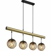 Suspension Globo FITZ Laiton, Noir, 4 lumières