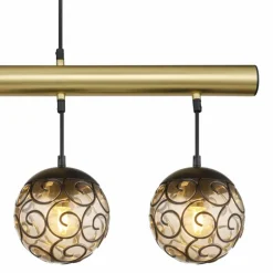 Suspension Globo FITZ Laiton, Noir, 4 lumières