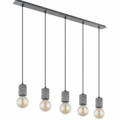 Suspension Globo FREDDY Argent Oxydé, 5 lumières