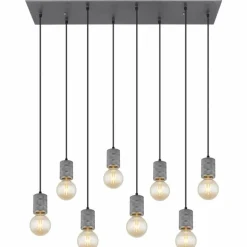 Suspension Globo FREDDY Argent Oxydé, 8 lumières