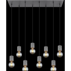 Suspension Globo FREDDY Argent Oxydé, 8 lumières