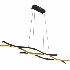 Suspension Globo GERONIMO LED Couleur bois, Noir, 1 lumière