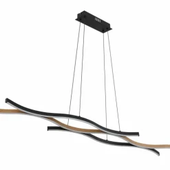 Suspension Globo GERONIMO LED Couleur bois, Noir, 1 lumière