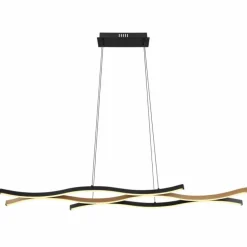 Suspension Globo GERONIMO LED Couleur bois, Noir, 1 lumière