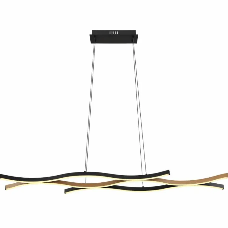 Suspension Globo GERONIMO LED Couleur bois, Noir, 1 lumière