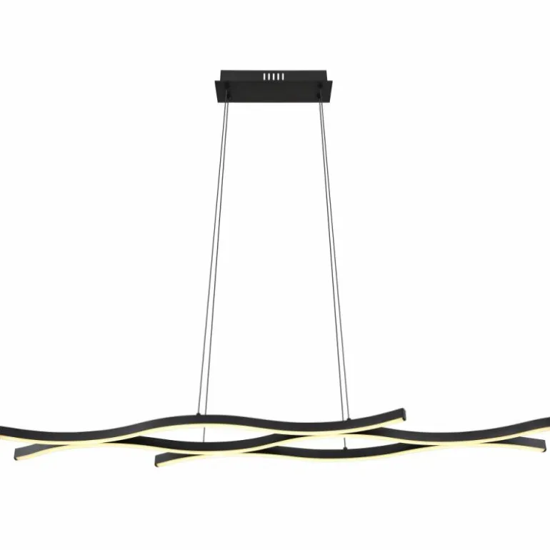 Suspension Globo GERONIMO LED Couleur bois, Noir, 1 lumière