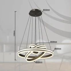 Suspension Globo GROUNI LED Titane, 1 lumière, Télécommandes