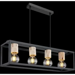 Suspension Globo HAGAR Noir, 4 lumières