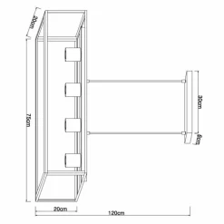 Suspension Globo HAGAR Noir, 4 lumières