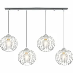 Suspension Globo HANAKO Chrome, 4 lumières