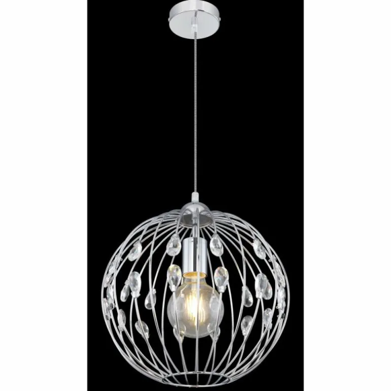 Suspension Globo HANAKO Chrome, 1 lumière