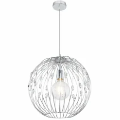 Suspension Globo HANAKO Chrome, 1 lumière