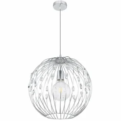 Suspension Globo HANAKO Chrome, 1 lumière