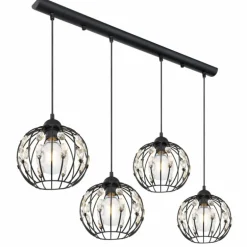 Suspension Globo HANAKO Noir, 4 lumières