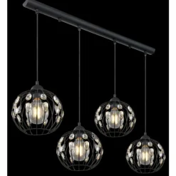 Suspension Globo HANAKO Noir, 4 lumières