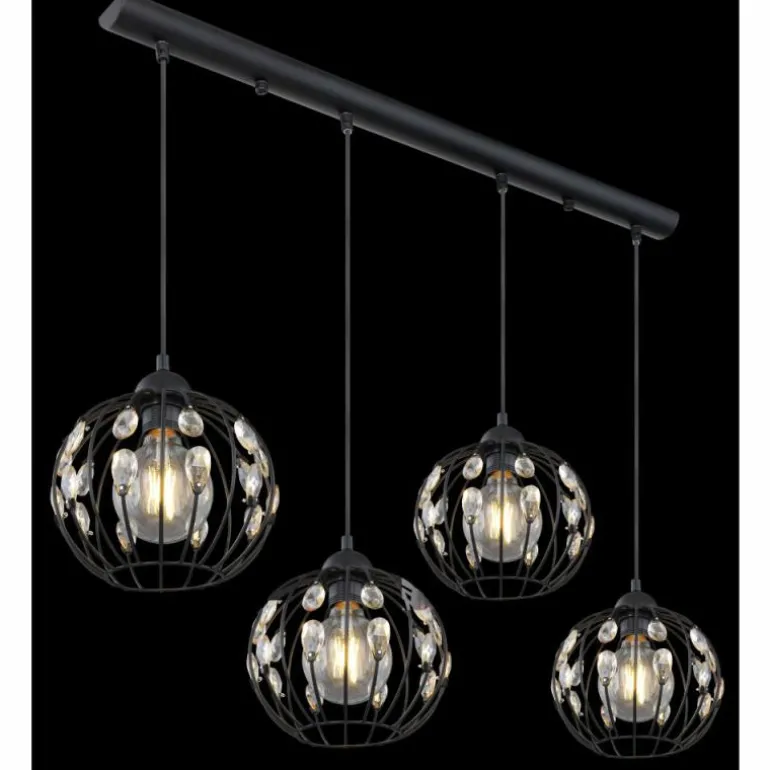 Suspension Globo HANAKO Noir, 4 lumières