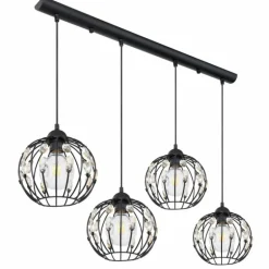 Suspension Globo HANAKO Noir, 4 lumières