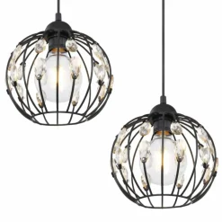 Suspension Globo HANAKO Noir, 4 lumières