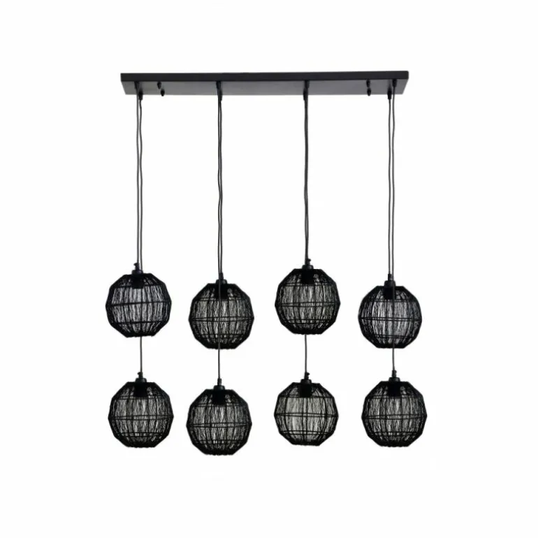 Suspension Globo HERMI Noir, 8 lumières