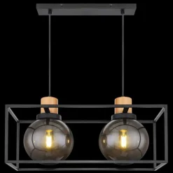 Suspension Globo HILKO Noir, 2 lumières