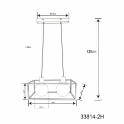 Suspension Globo HILKO Noir, 2 lumières