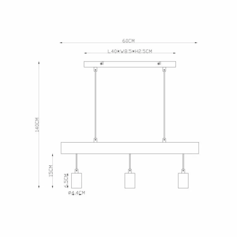 Suspension Globo JAKOB Rouille, 3 lumières