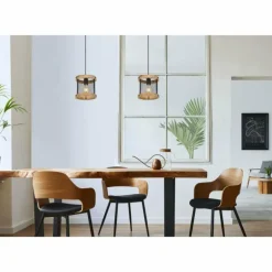 Suspension Globo JEANIE Bois foncé, Noir, 1 lumière