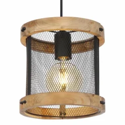 Suspension Globo JEANIE Bois foncé, Noir, 1 lumière