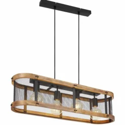 Suspension Globo JEANIE Bois foncé, Noir, 4 lumières