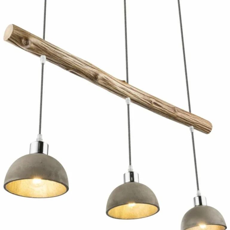 Suspension Globo Jebel Bois foncé, Nickel mat, 3 lumières