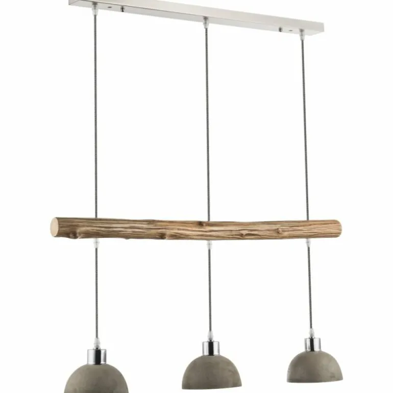 Suspension Globo Jebel Bois foncé, Nickel mat, 3 lumières