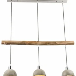 Suspension Globo Jebel Bois foncé, Nickel mat, 3 lumières