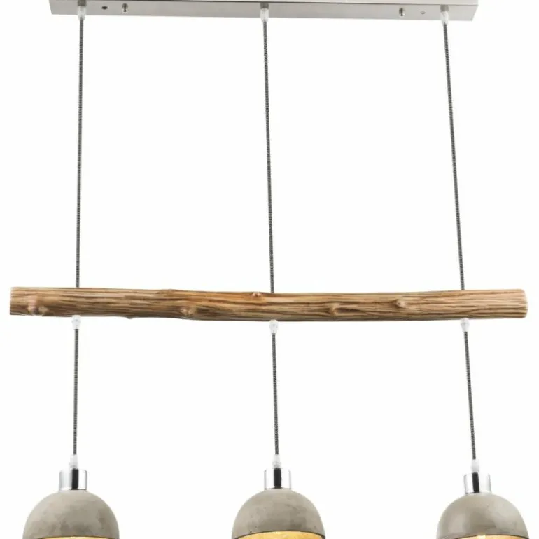 Suspension Globo Jebel Bois foncé, Nickel mat, 3 lumières