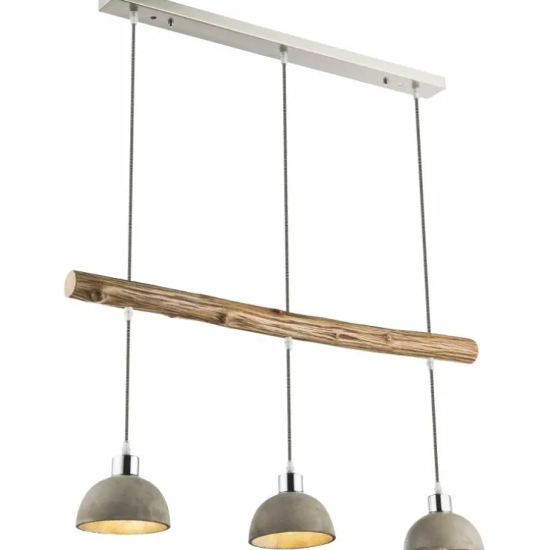 Suspension Globo Jebel Bois foncé, Nickel mat, 3 lumières