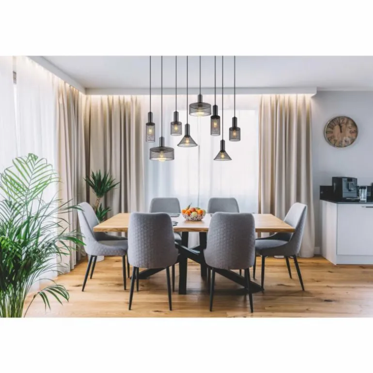 Suspension Globo JEDD Noir, 8 lumières