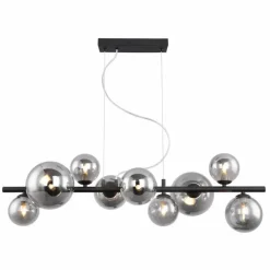 Suspension Globo JONDA LED Noir, 9 lumières