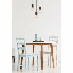 Suspension Globo JOSEBA Nickel mat, Noir, 3 lumières