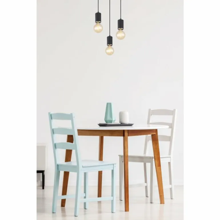 Suspension Globo JOSEBA Nickel mat, Noir, 3 lumières