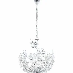 Suspension Globo JULIANA Chrome, Transparent, 3 lumières