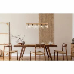 Suspension Globo KIRA Bois foncé, Noir, 5 lumières