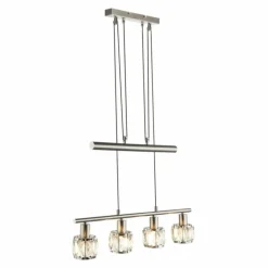 Suspension Globo Kris Nickel mat, 4 lumières