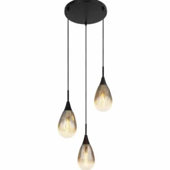 Suspension Globo KRYS Noir, 3 lumières