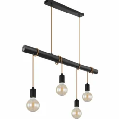 Suspension Globo LEO Noir, 4 lumières