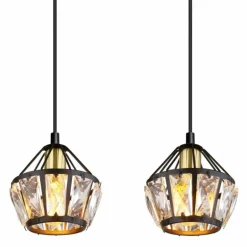 Suspension Globo LOIS Laiton, Noir, 4 lumières