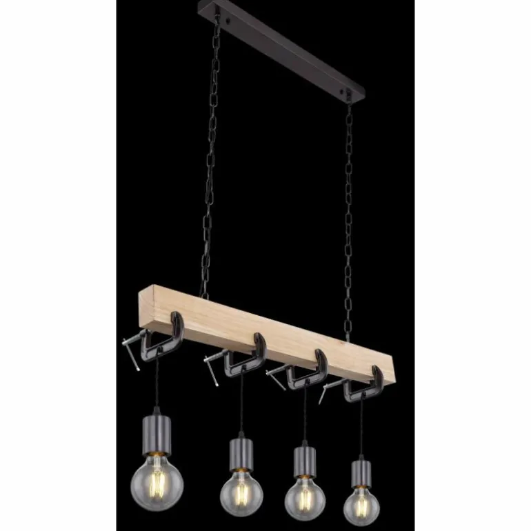 Suspension Globo LUDI Noir, 4 lumières