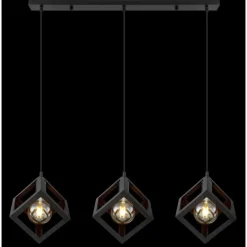 Suspension Globo LYDIA Noir, 3 lumières