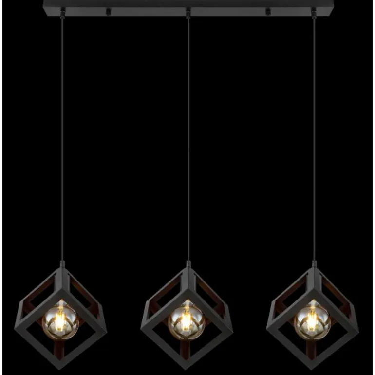 Suspension Globo LYDIA Noir, 3 lumières