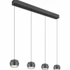 Suspension Globo MARTHY LED Gris, 4 lumières