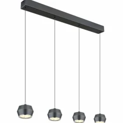 Suspension Globo MARTHY LED Gris, 4 lumières