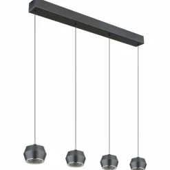 Suspension Globo MARTHY LED Gris, 4 lumières